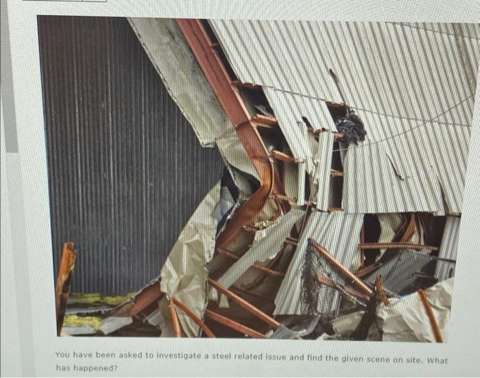 You Have Been Asked To Investigate A Steel Related Issue And Find The Given Scene On Site What Has Happened 1