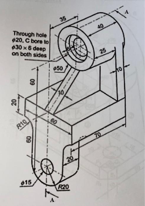 Draw The Sectional View Aa Of The Following Objects Please Don T Forget The Sectioning Please Don T Forget The Sectioni 1