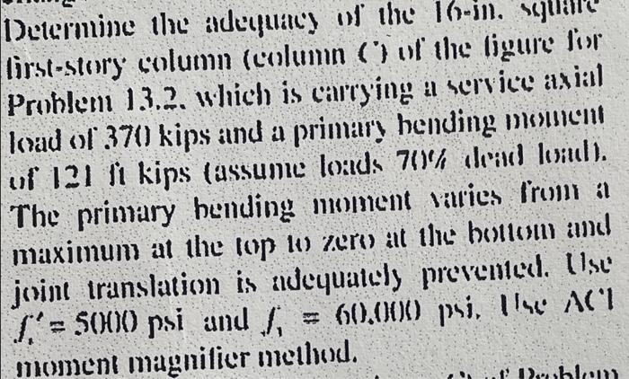 Determine The Adequacy Of The 10 In Syulaire Lirsi Story Column Column Of The Ligure Fior Problemi 13 2 Which Is 1