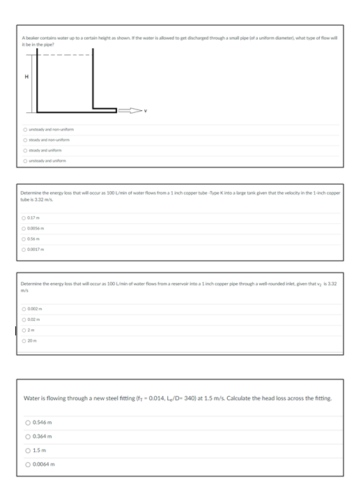 A Beaker Contains Water Up To A Certain Height As Shown The Water Is Allowed To Get Discharged Through A Small Pipe Of 1