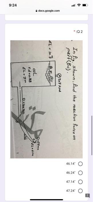 Q2 46 14 46 240 47 14 47 24 In Fig Shown Find The Reaction Force On Partibc 8207 Kpd El 10 7 2 Bir Docs Go 1