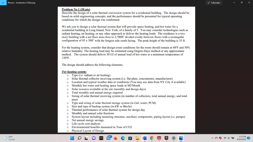 Photos Screenshot 1125 Png Fullscreen Problem No 1 50 Pts Describe The Design Of A Solar Thermal Conversion Syst 1