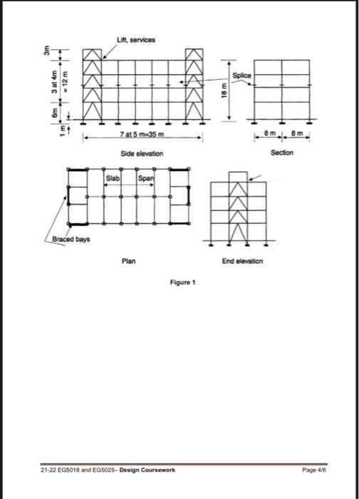 The Framing Plans For The Steel Multi Storey Office Building Selected For The Design Study Are Shown In Figure 1 The Of 2