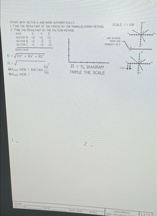 Start With Vector A And Work Alphabetically 1 Find The Resultant Of The Forces By The Parallelogram Method Scale 1 10 1