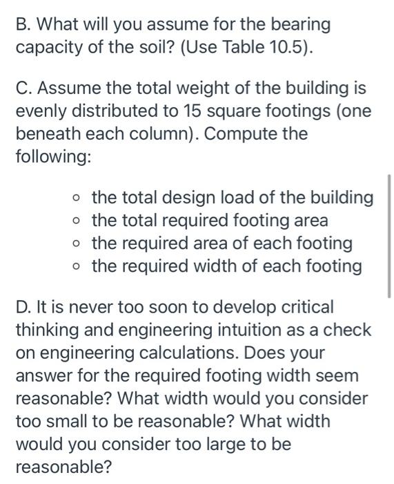 You Will Perform An Initial Footing Design For A Retail And Office Complex The Building Will Be Constructed As A 3 Stor 3