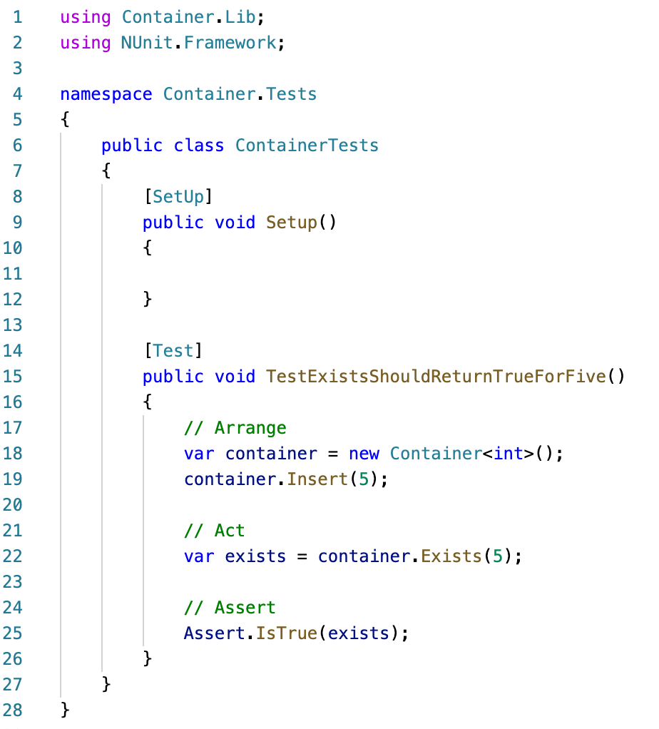 Do Every Code In C Language Please Using Tdd Implement The Tests And Implementation For The Container Te Class Fun 4