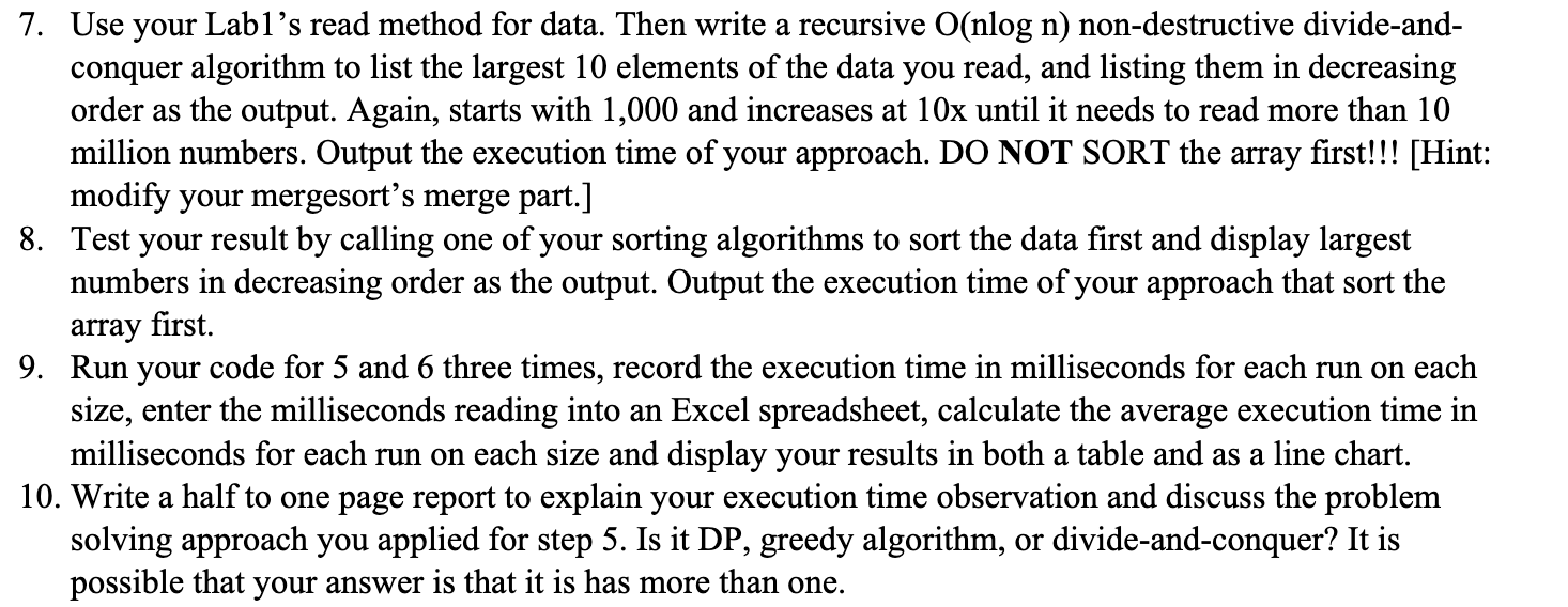 Answer The Questions Using The Information I Provided Please In Lab1 We Are Reading A File That Contains About 10 000 1