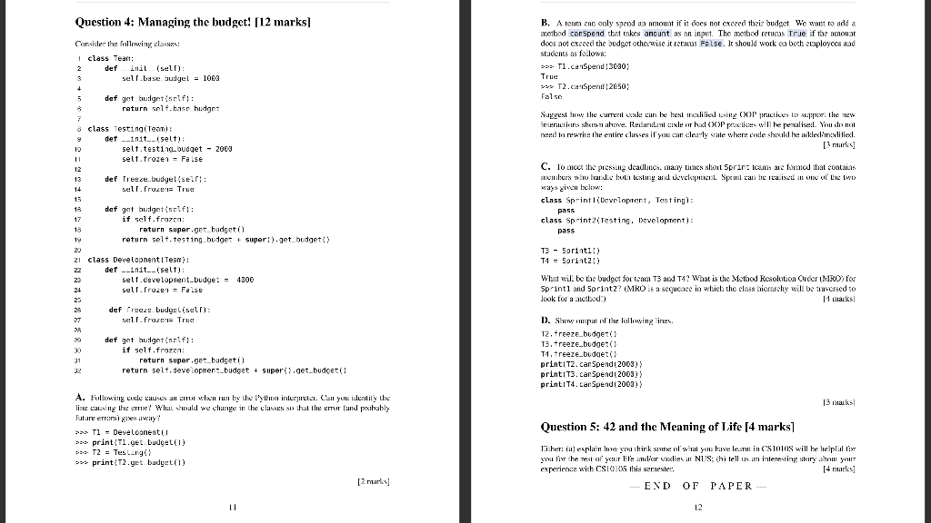Question 4 Managing The Budget 12 Marks B A Team Cao Coly Speed An Nouot If It Does Not Exceed Their Budget We Wnt 1