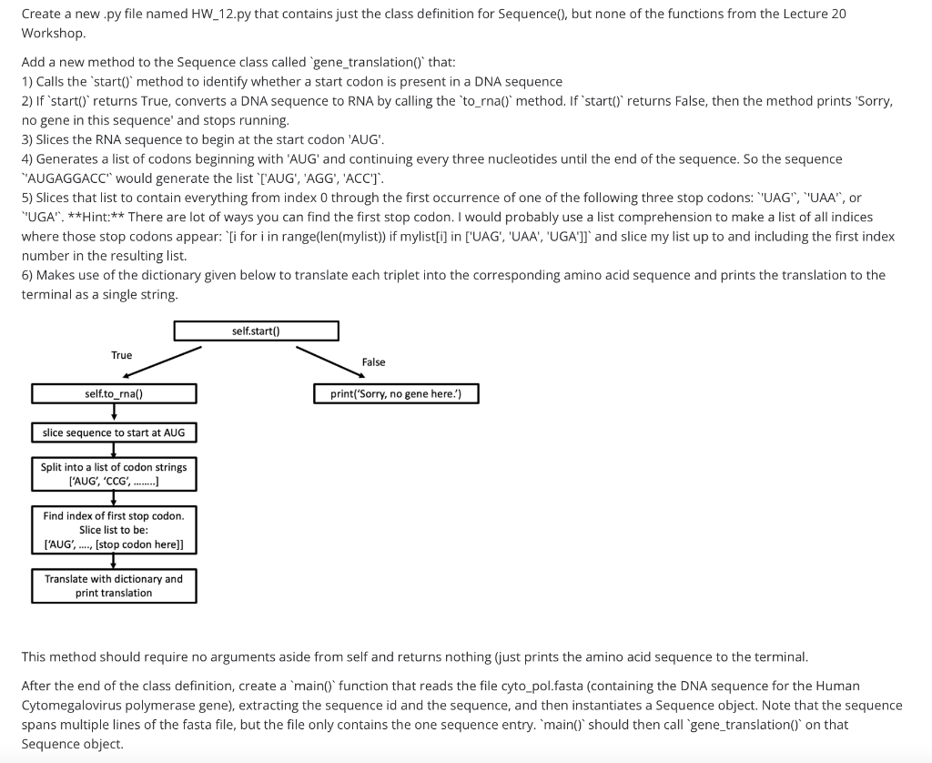 Create A New Py File Named Hw 12 Py That Contains Just The Class Definition For Sequence But None Of The Functions F 1