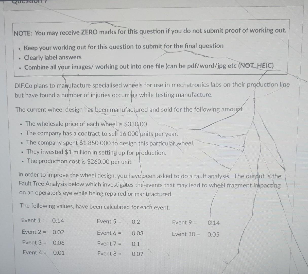 Ques Note You May Receive Zero Marks For This Question If You Do Not Submit Proof Of Working Out Keep Your Working O 1