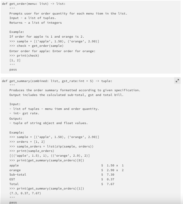 How Would You Code For The Following Functions In Python Function Prototypes Are Below To Receive A List Of Tuples Th 1
