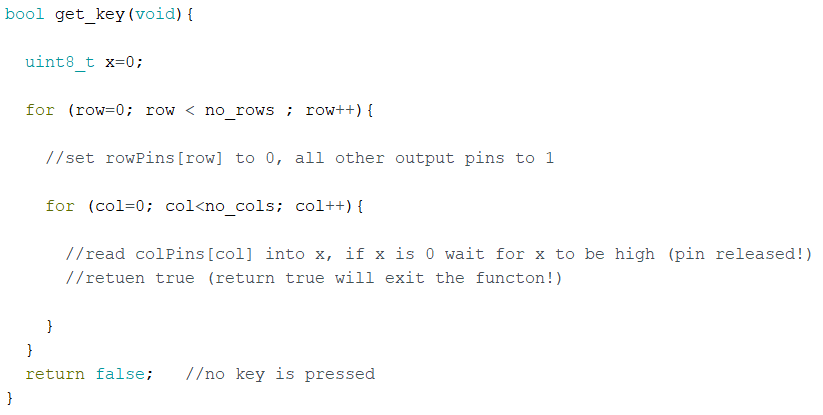 Modify This Arduino C Code With Char Function Key To Boolean Key This Is The Code For Char Function Const Int Numrows 2