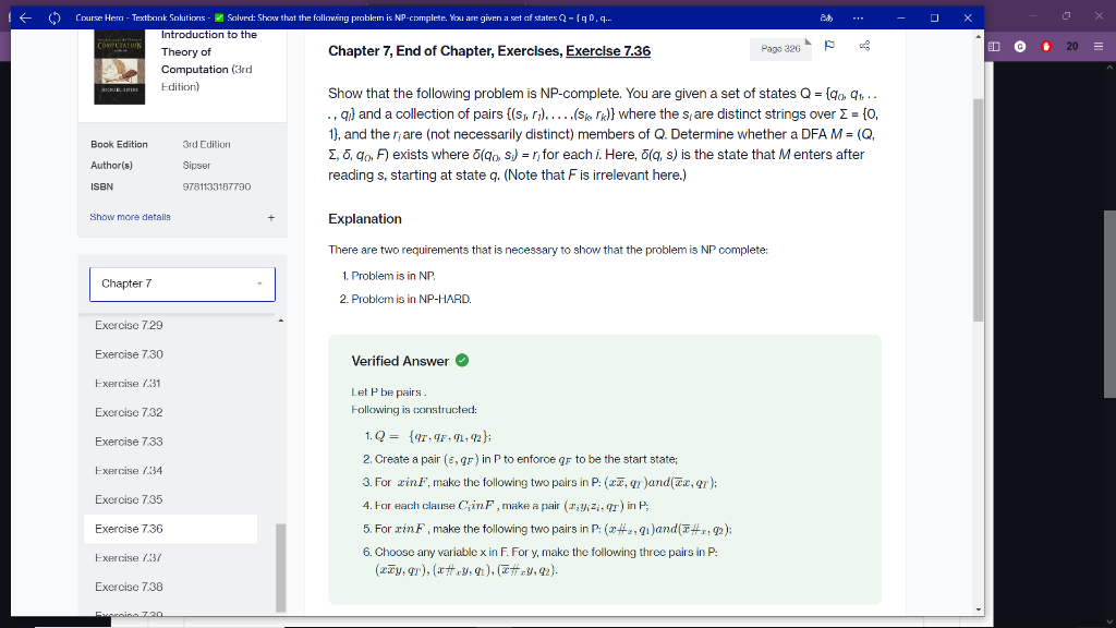 20 Course Hero Textbook Solutions Solved Show That The Following Problem Is Np Complete You Are Given A Set Of 1