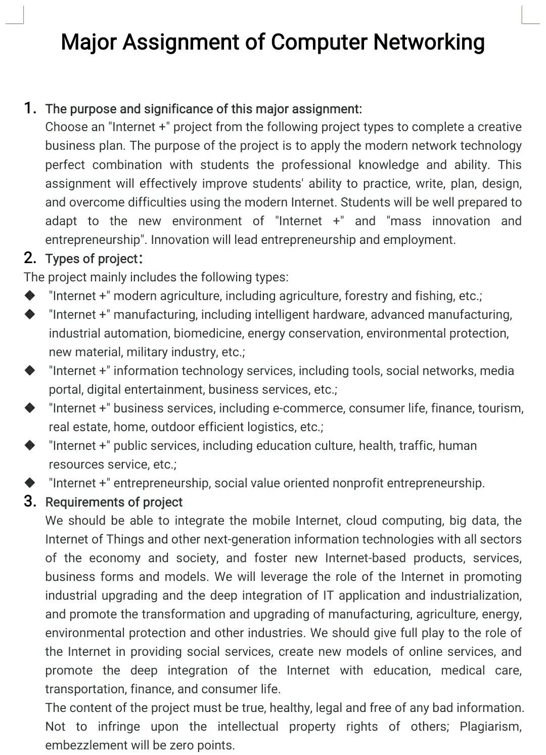 Major Assignment Of Computer Networking 1 The Purpose And Significance Of This Major Assignment Choose An Internet 1