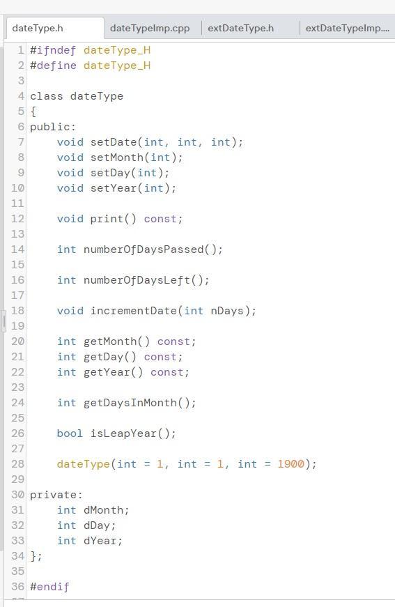 Can Anyone Help Me Write Extdatetypeimp Cpp I Already Have The Codes Listed Below That Is The Only Header File I Am Mi 1