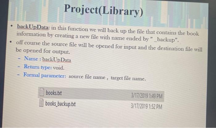 I Want You To Write Me A Program In C The Blue Images Are Examples Of The Library System I Want You To Do The Same In 12