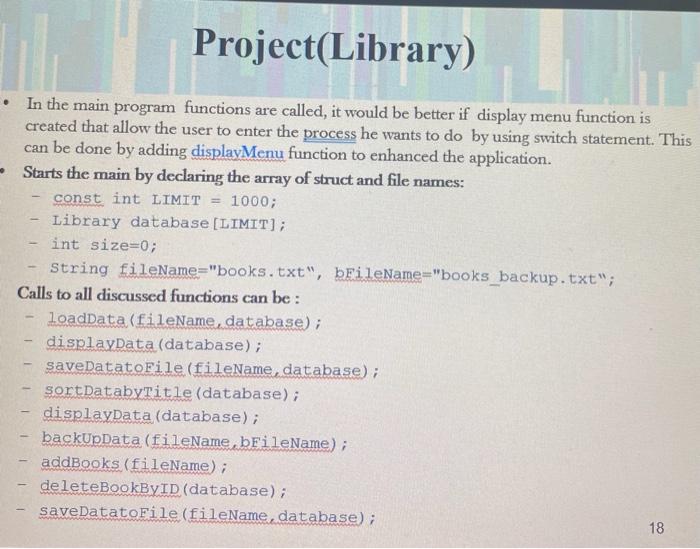 I Want You To Write Me A Program In C The Blue Images Are Examples Of The Library System I Want You To Do The Same In 14