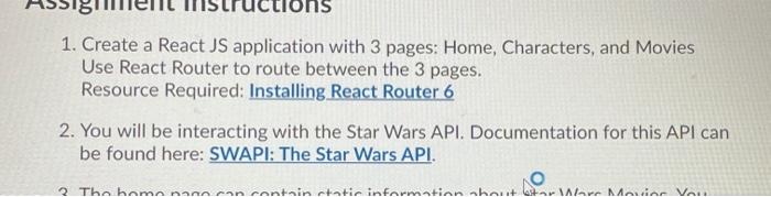 Ons 1 Create A React Js Application With 3 Pages Home Characters And Movies Use React Router To Route Between The 3 1