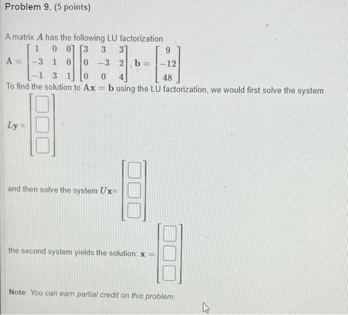 Problem 1 5 Points Express The Vector V 26 16 As A Linear Combination Of E9und 0 It Problem 5 9 Points 3
