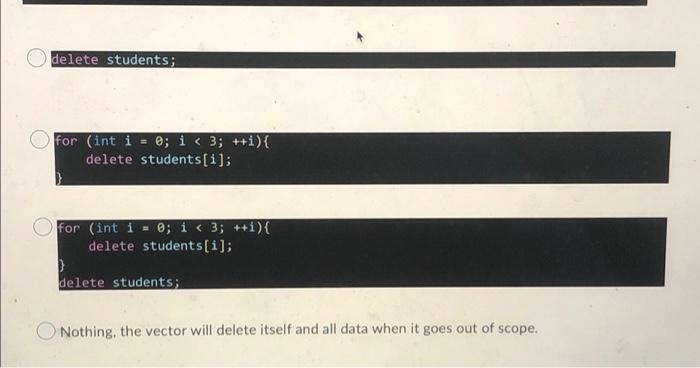 What Code Should We Put In The Space Labeled Insert Code Here To Avoid Memory Leaks Compiler And Runtime Errors Cl 3