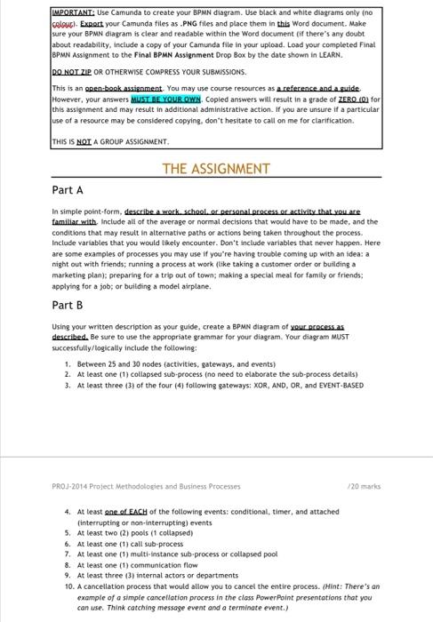 Important Use Camunda To Create Your Bpmn Diagram Use Black And White Diagrams Only No Celou Expert Your Camunda File 1