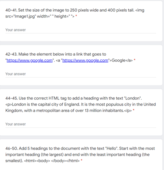 Instructions Complete The Missing Code In Each Html File 1
