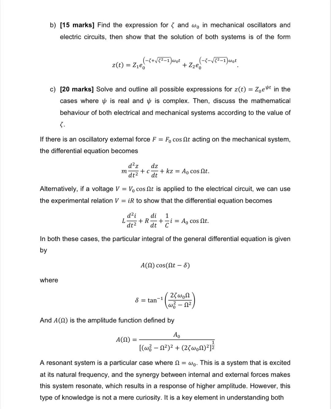 Model 2 Mechanical Electrical Analogies 35 Constant Coefficient Second Order Ordinary Differential Equations Are A 3