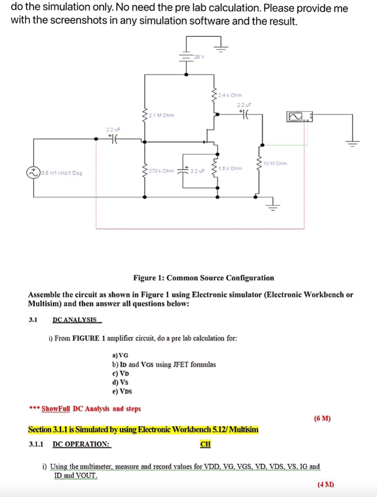 Do The Simulation Only No Need The Pre Lab Calculation Please Provide Me With The Screenshots In Any Simulation Softwa 1