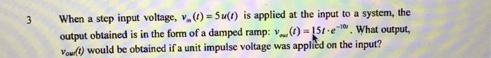 System L C 000000 He Vina Vout R Figure Q1 Src Answers I H S Src 1 Ii H 3 When A Step Input Voltage V 1 2