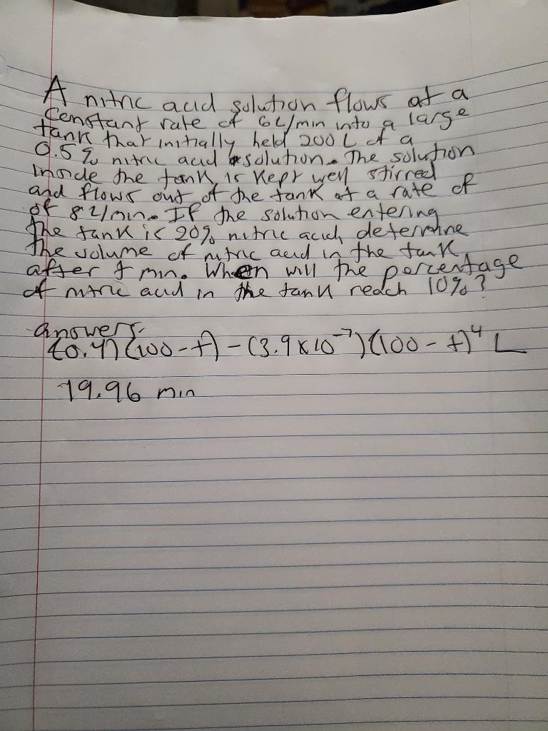 Solve This First Order Differential Equation Word Problem This Should I Have A Linear Differential Equation I Need He 1