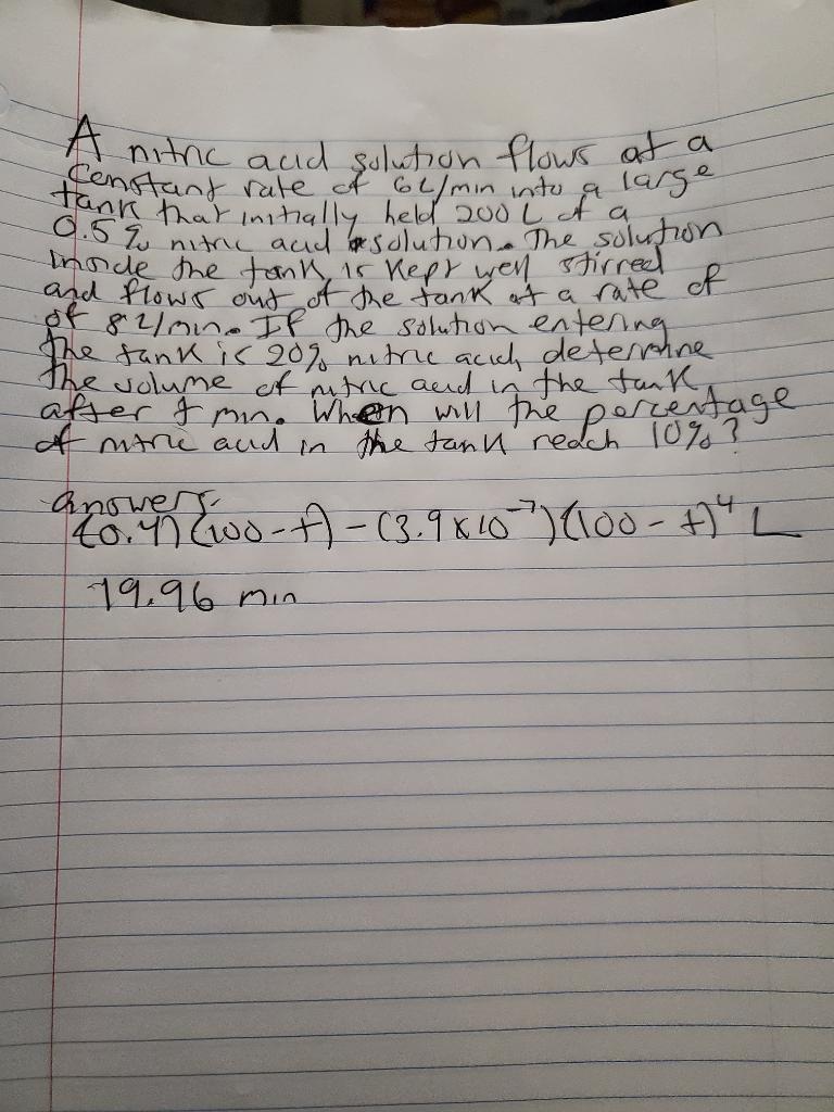 Solve This First Order Differential Equation Word Problem This Should I Have A Linear Differential Equation I Need He 1