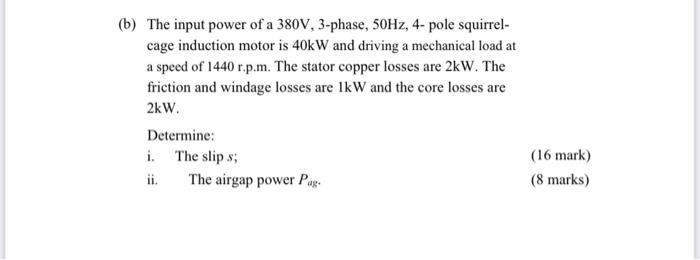 6 Marks 1 A State The Relationship Of Power Ratio Of The Induction Motor Among The Power Transferred From Stator To 2
