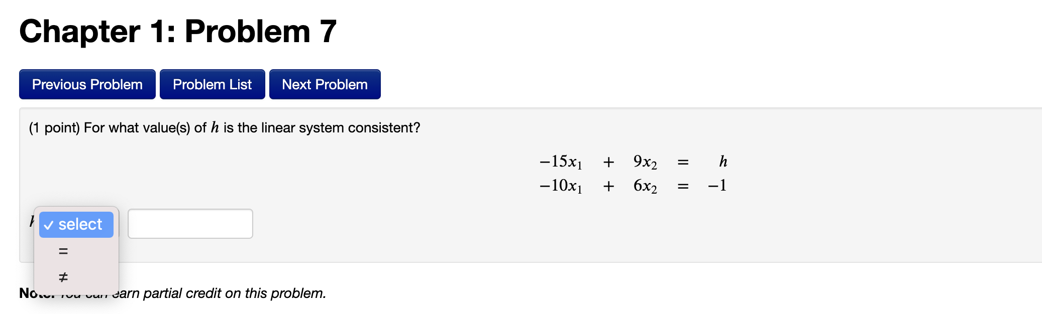 Chapter 1 Problem 6 Previous Problem Problem List Next Problem 1 Point The Following Linear System 8 4x3 5x3 6x3 2