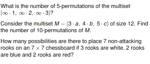 What Is The Number Of 5 Permutations Of The Multiset 1 2 0 3 Consider The Multiset M 3 A 4 B 5 C Of Size 12 Fi 1