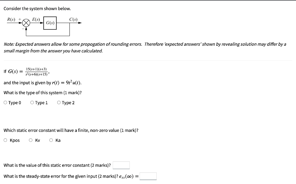 Consider The System Shown Below R S E S C S G S 0404 Note Expected Answers Allow For Some Propogation Of Round 1
