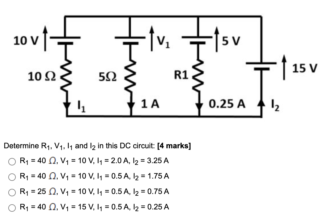 Zovt 10 V Tv Tsv 5 V 1 15 V 10 22 522 R1 1 A 0 25 A 12 3 Determine R1 V1 11 And 12 In This Dc Circuit 4 Mar 1
