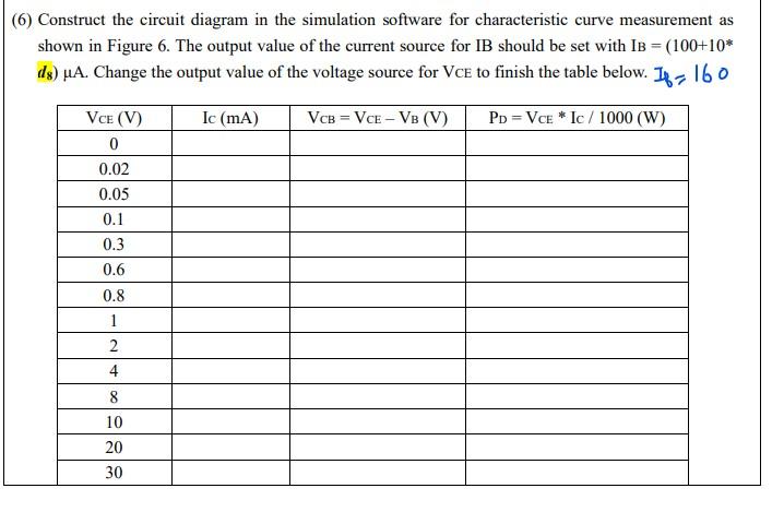 6 Construct The Circuit Diagram In The Simulation Software For Characteristic Curve Measurement As Shown In Figure 6 1