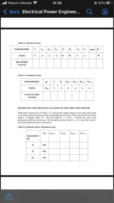 5 5 Experiment No 5 No Load And Blocked Rotor Tests Of A Three Phase Induction Motor Aim The Aim Of This Experiment 2