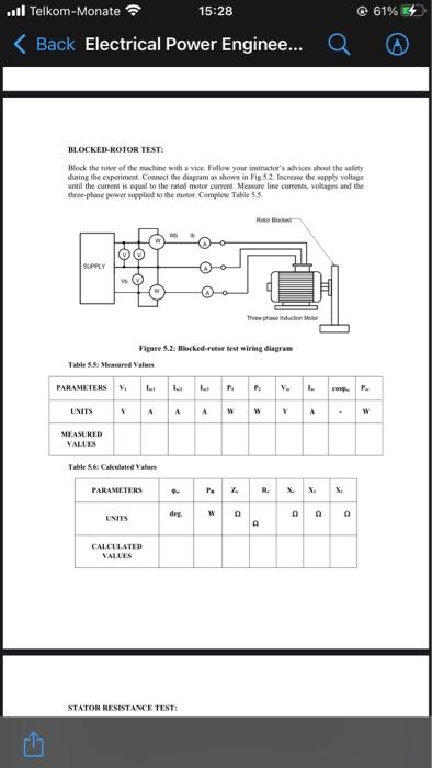5 5 Experiment No 5 No Load And Blocked Rotor Tests Of A Three Phase Induction Motor Aim The Aim Of This Experiment 3