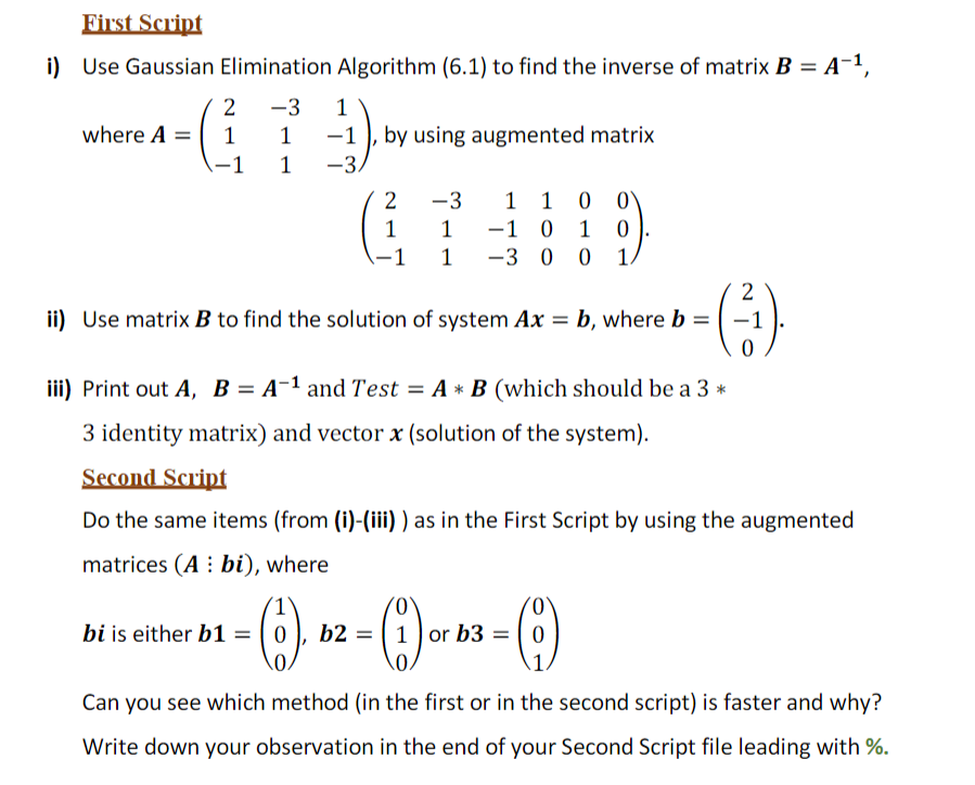 Use Matlab To Solve The Problem 1