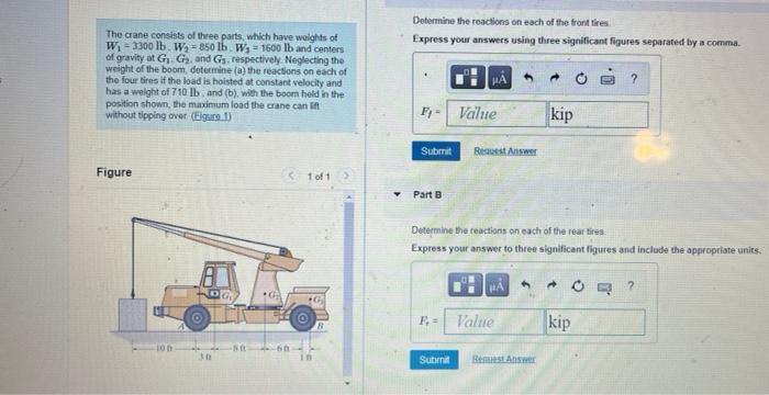 Determine The Reactions On Each Of The Front Tires Express Your Answers Using Three Significant Figures Separated By A C 1