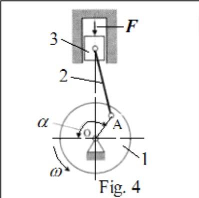 F 3 2 A A 0 Fig 4 Problem No 1 Reduction Of Masses And Forces All Members Of Piston Mechanism See Figure Move I 1