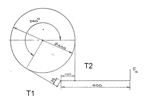 2 T2 Is Exerting A Force Of 3746 N On The Arm The Co Efficient Of Friction Is 0 24 Determine The Force Fa In Newton 1