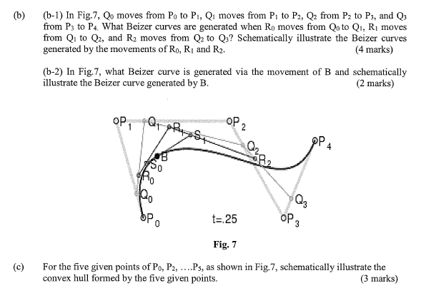B 5 1 In Fig 7 Qo Moves From Po To P Q1 Moves From P To P2 Q2 From P2 To Ps And Q3 From P3 To P4 What Beizer C 1