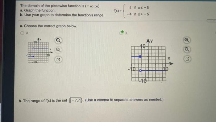 The Domain Of The Piecewise Function Is 00 00 A Graph The Function B Use Your Graph To Determine The Function S R 1