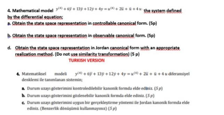 4 Mathematical Model 65 133 129 4y 2 0 Zu 4u The System Defined By The Differential Equation A Obtai 1