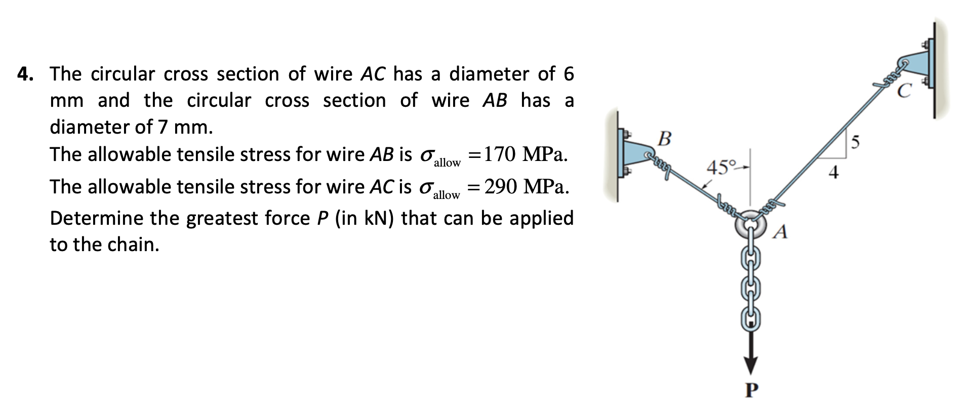 C B 5 4 The Circular Cross Section Of Wire Ac Has A Diameter Of 6 Mm And The Circular Cross Section Of Wire Ab Has A Di 1