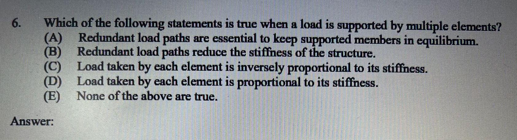 Which Of The Following Statements Is True A For Impact Loading It Is Customary To Ignore Stress Concentrations B I 2