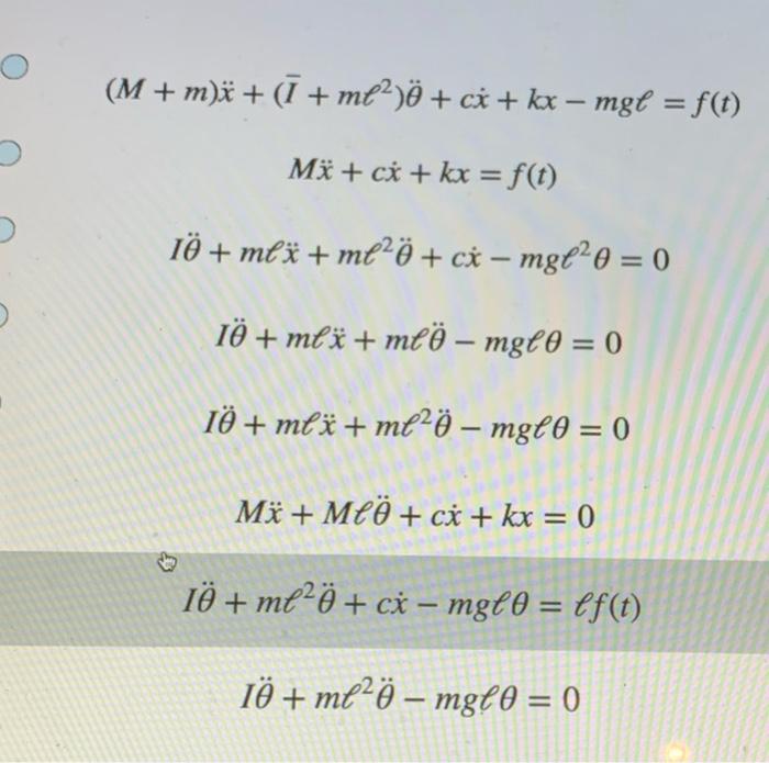 In The System Shown A Cart Of Mass M Slides On A Horizontal Surface With Viscous Friction Of Coefficient C It Is Also 3