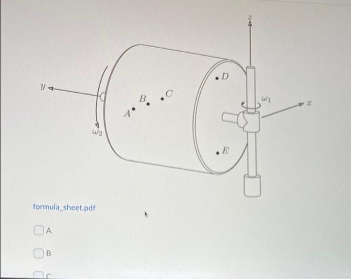A Cylinder Spins About A Horizontal Shaft With Angular Velocity 02 In The Direction Shown While The Shaft Itself Rotates 2